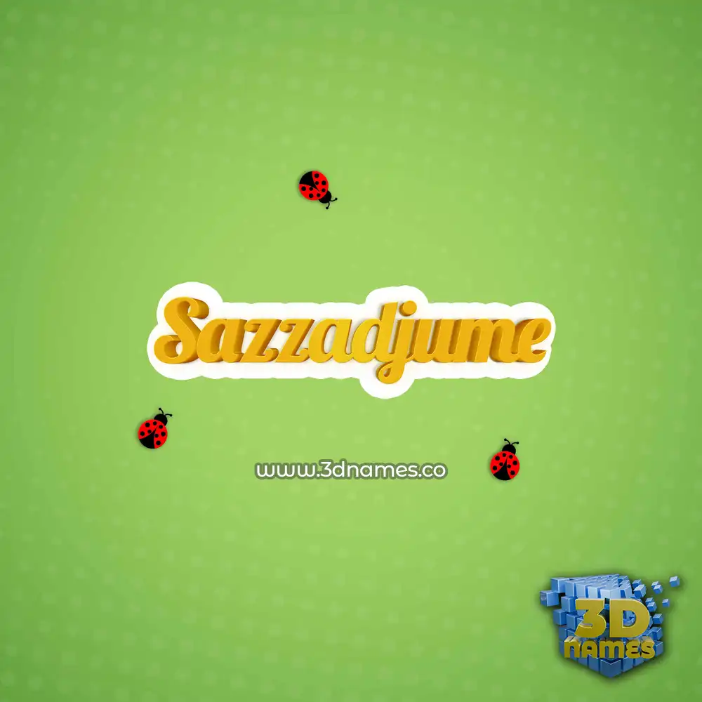 sazzadjume in Ladybugs style - 3D name wallpaper