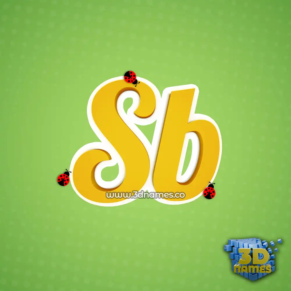 sb in Ladybugs style - 3D name wallpaper