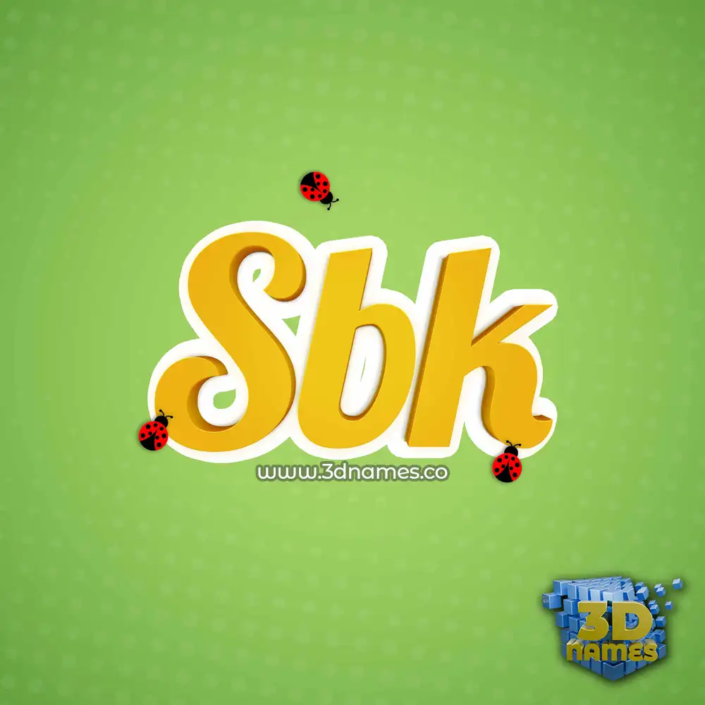 sbk in Ladybugs style - 3D name wallpaper