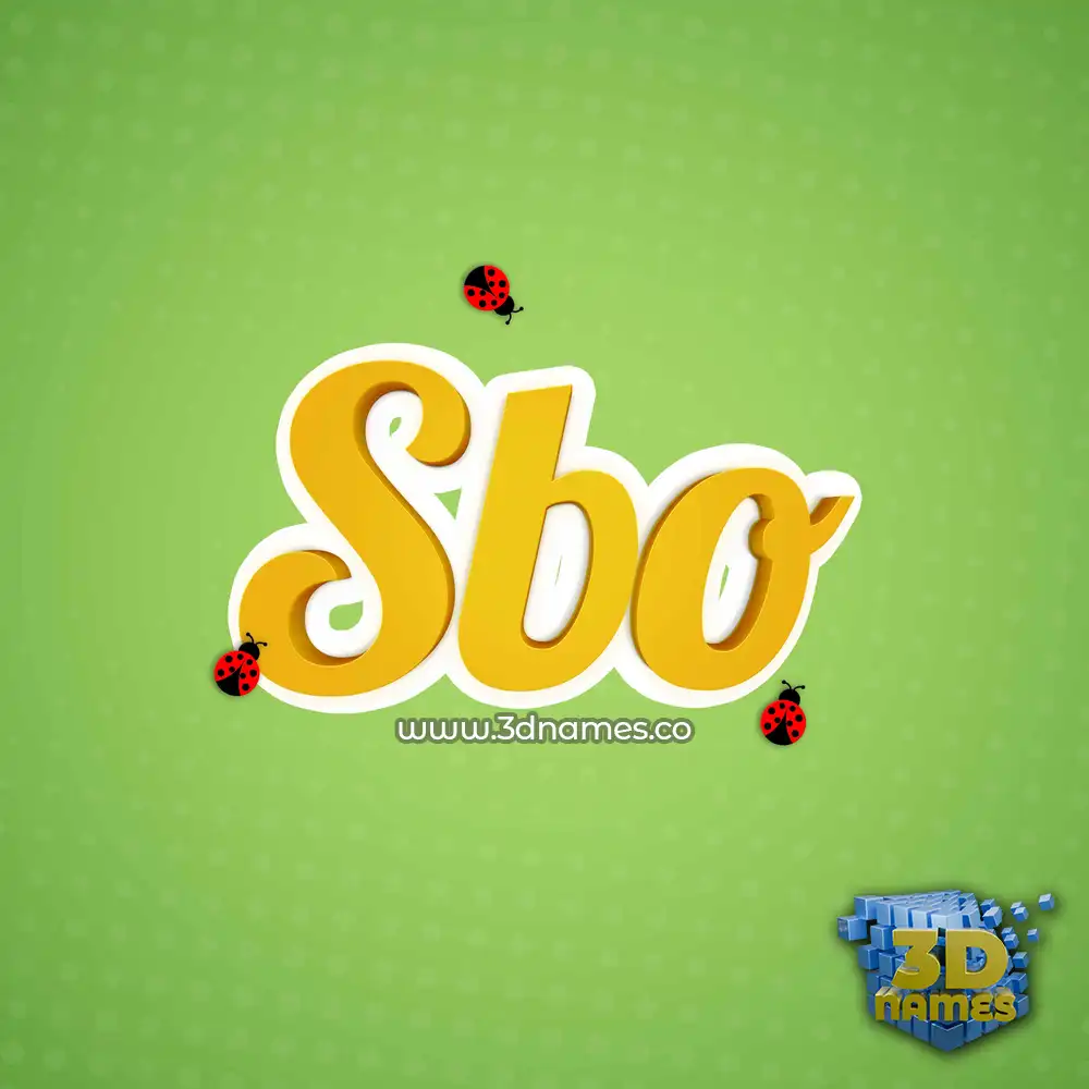 sbo in Ladybugs style - 3D name wallpaper