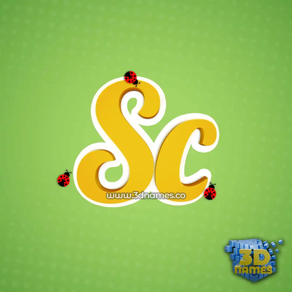 sc in Ladybugs style - 3D name wallpaper