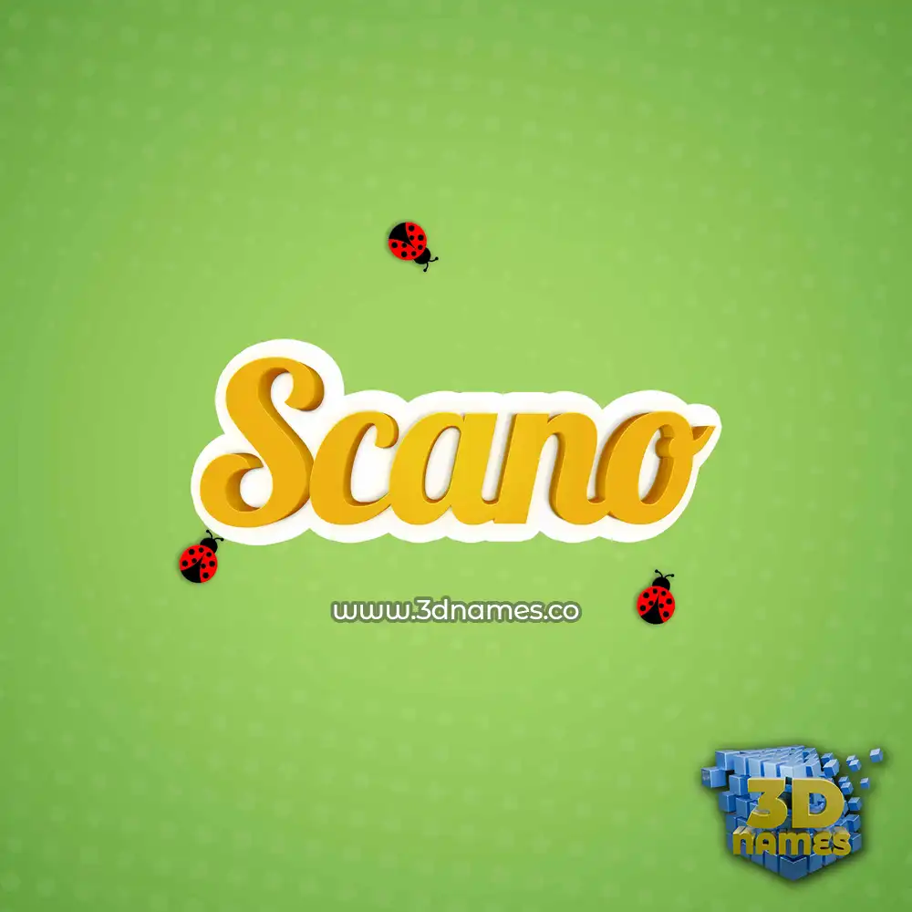 scano in Ladybugs style - 3D name wallpaper