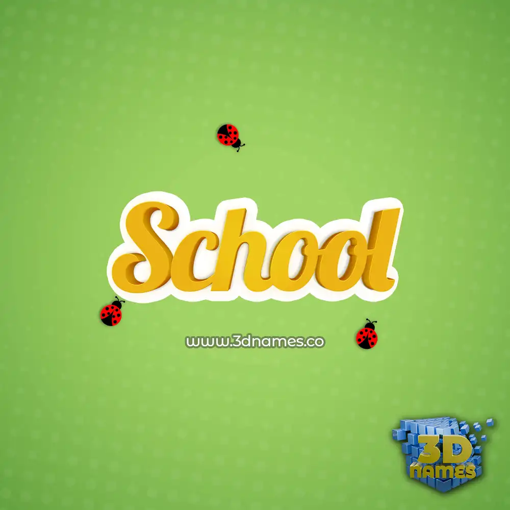 school in Ladybugs style - 3D name wallpaper