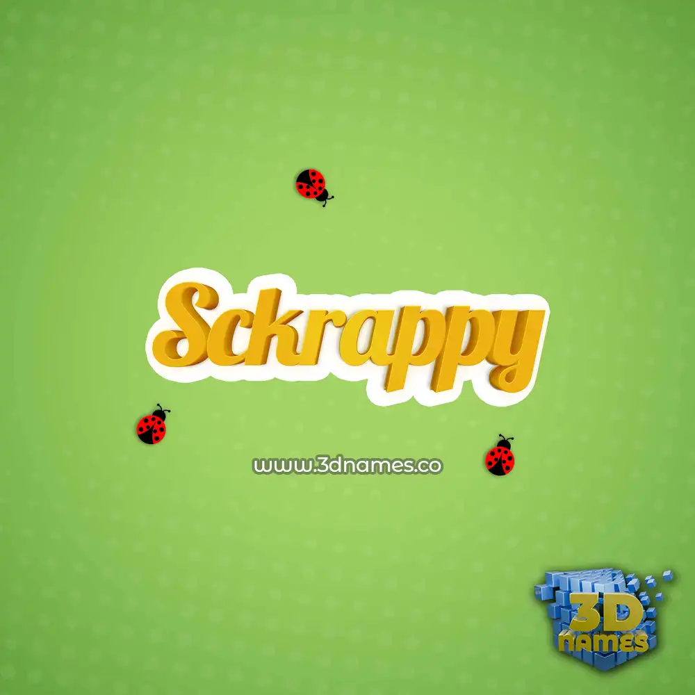 sckrappy in Ladybugs style - 3D name wallpaper