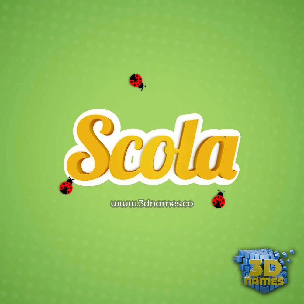 scola in Ladybugs style - 3D name wallpaper