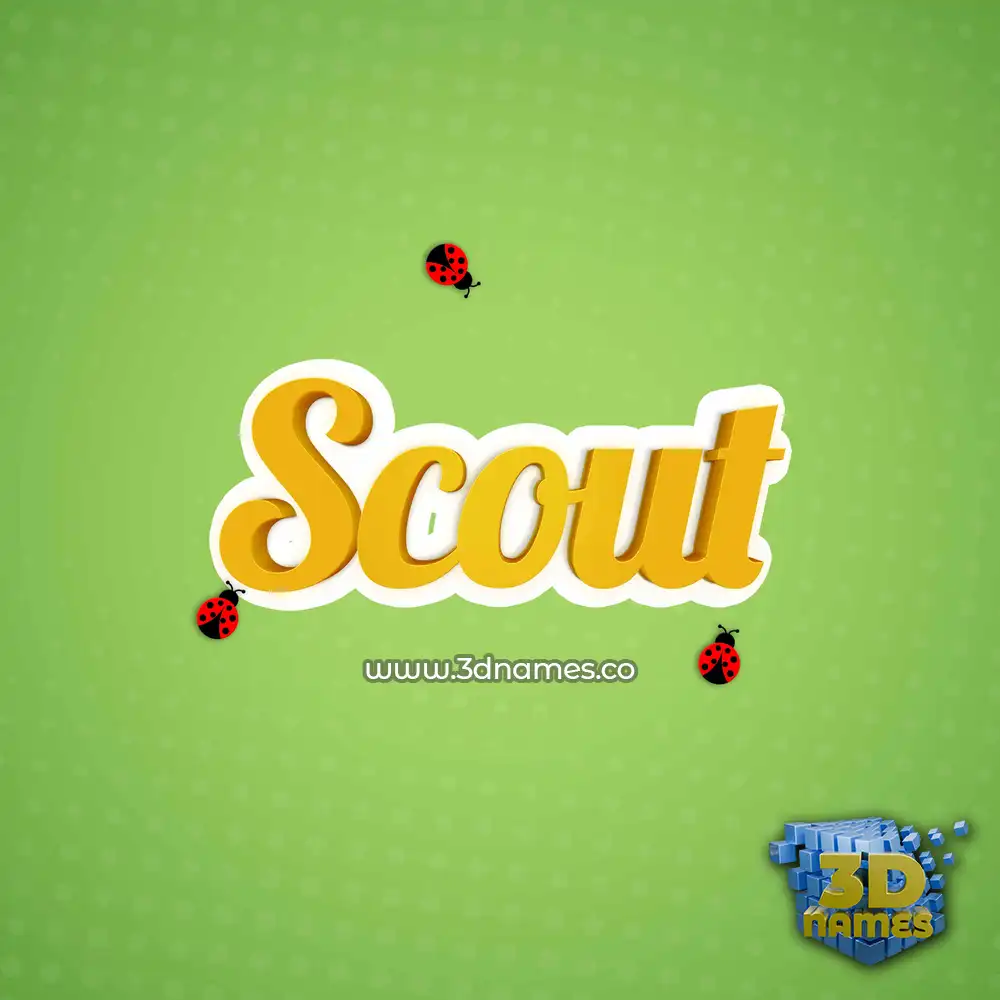 scout in Ladybugs style - 3D name wallpaper