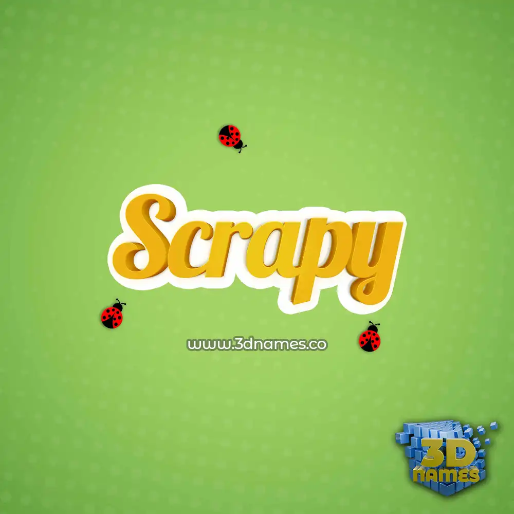 scrapy in Ladybugs style - 3D name wallpaper