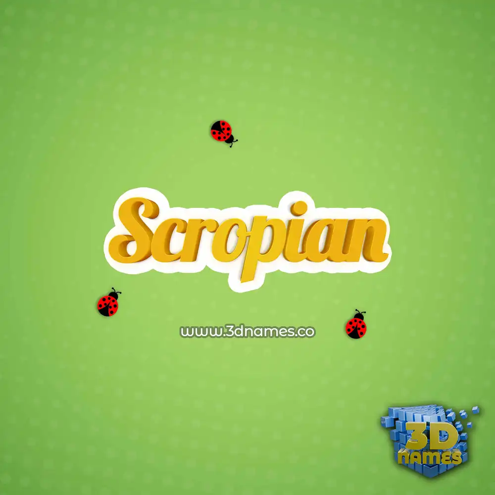 scropian in Ladybugs style - 3D name wallpaper