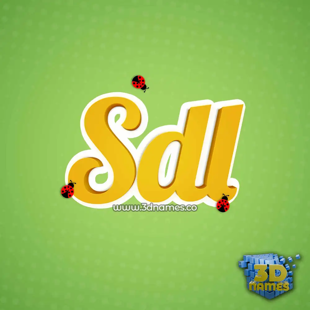 sdl in Ladybugs style - 3D name wallpaper