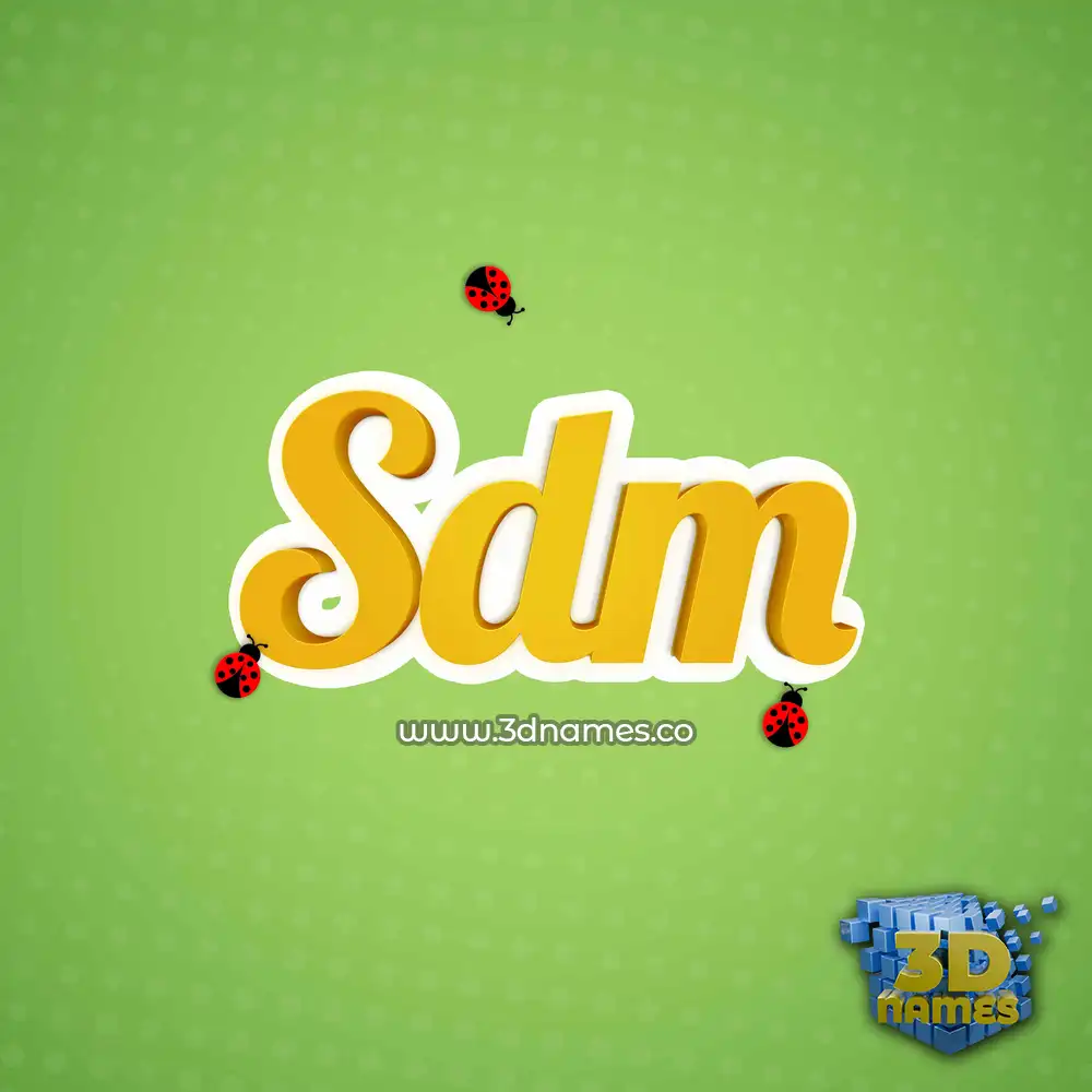 sdm in Ladybugs style - 3D name wallpaper