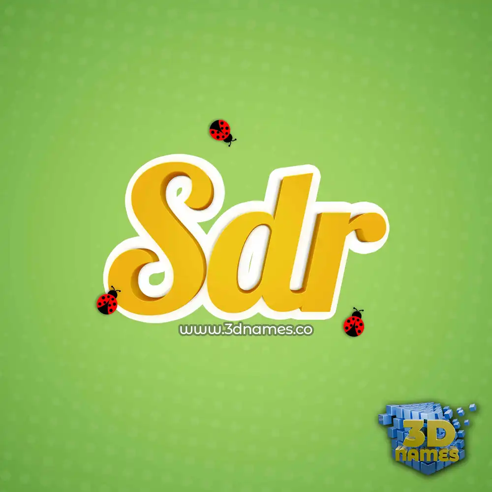 sdr in Ladybugs style - 3D name wallpaper