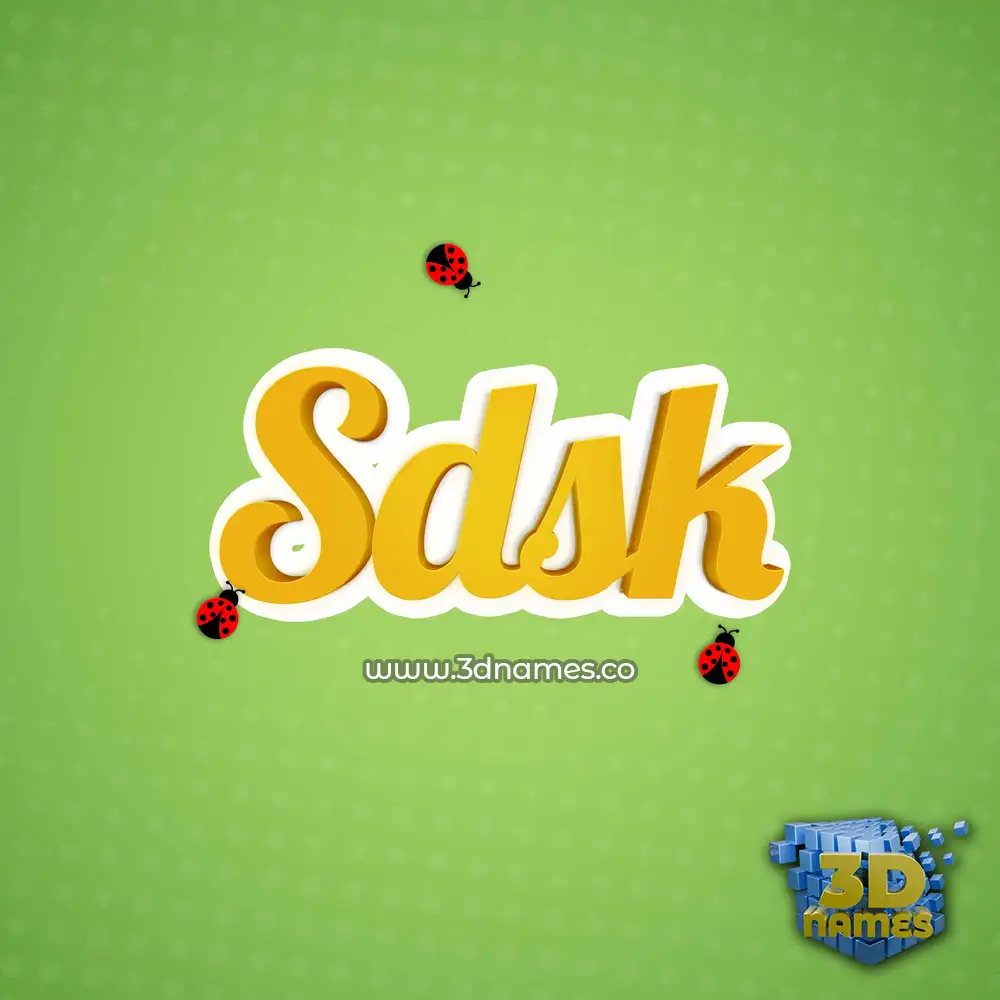 sdsk in Ladybugs style - 3D name wallpaper