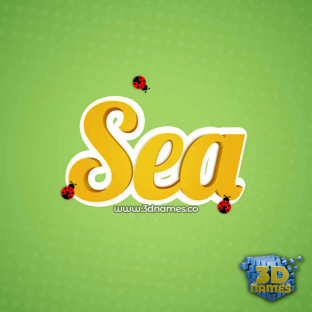 sea in Ladybugs style - 3D name wallpaper