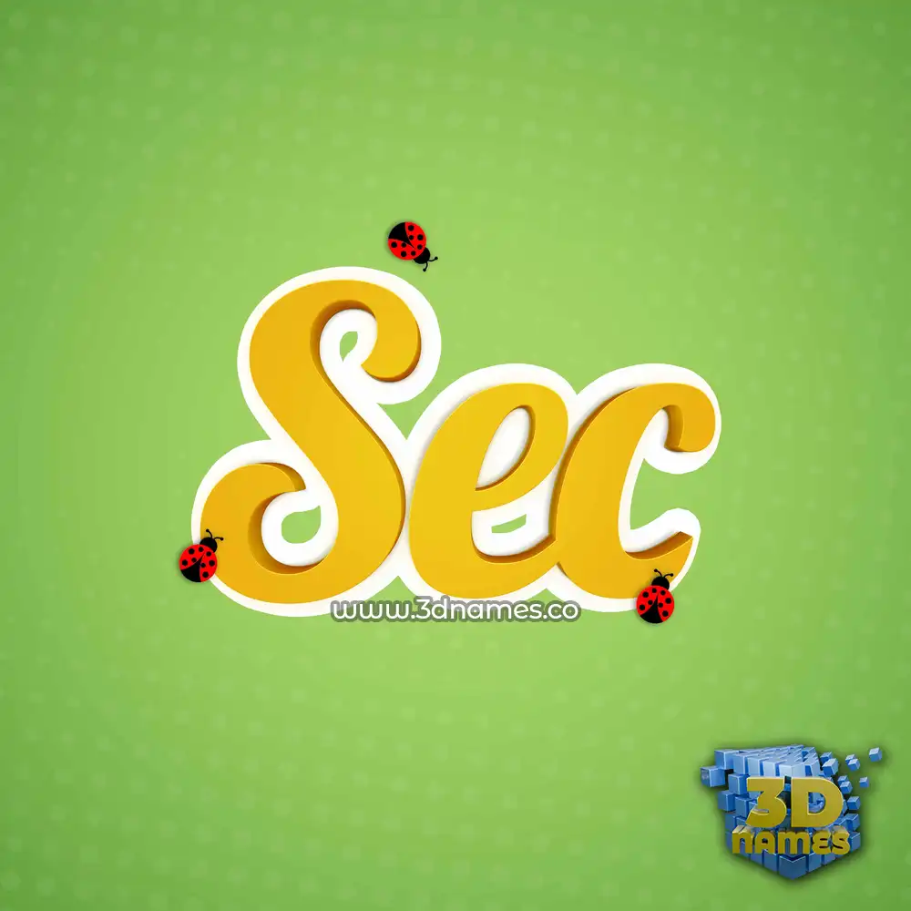 sec in Ladybugs style - 3D name wallpaper