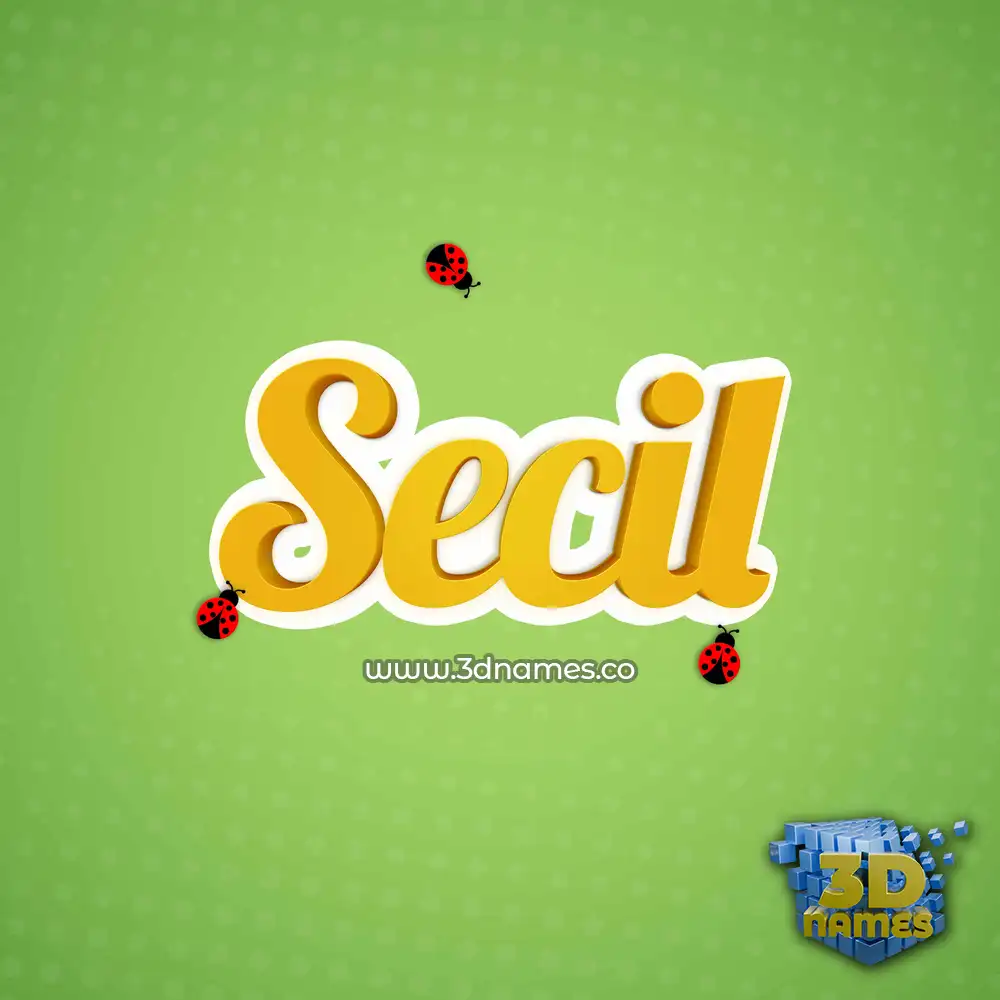 secil in Ladybugs style - 3D name wallpaper