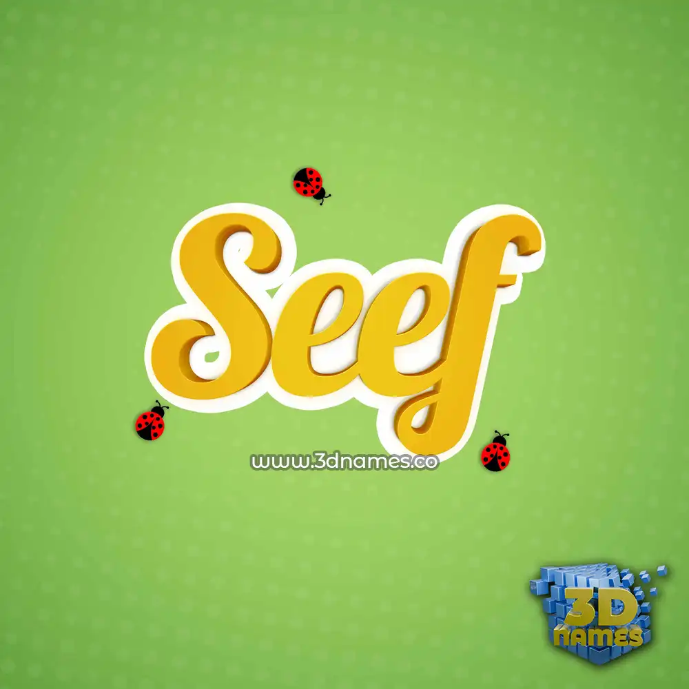 seef in Ladybugs style - 3D name wallpaper