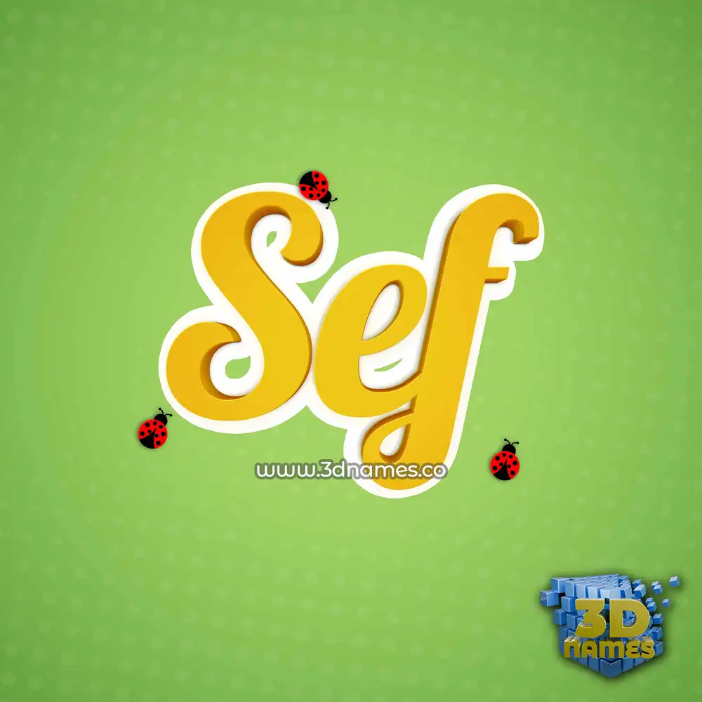 sef in Ladybugs style - 3D name wallpaper