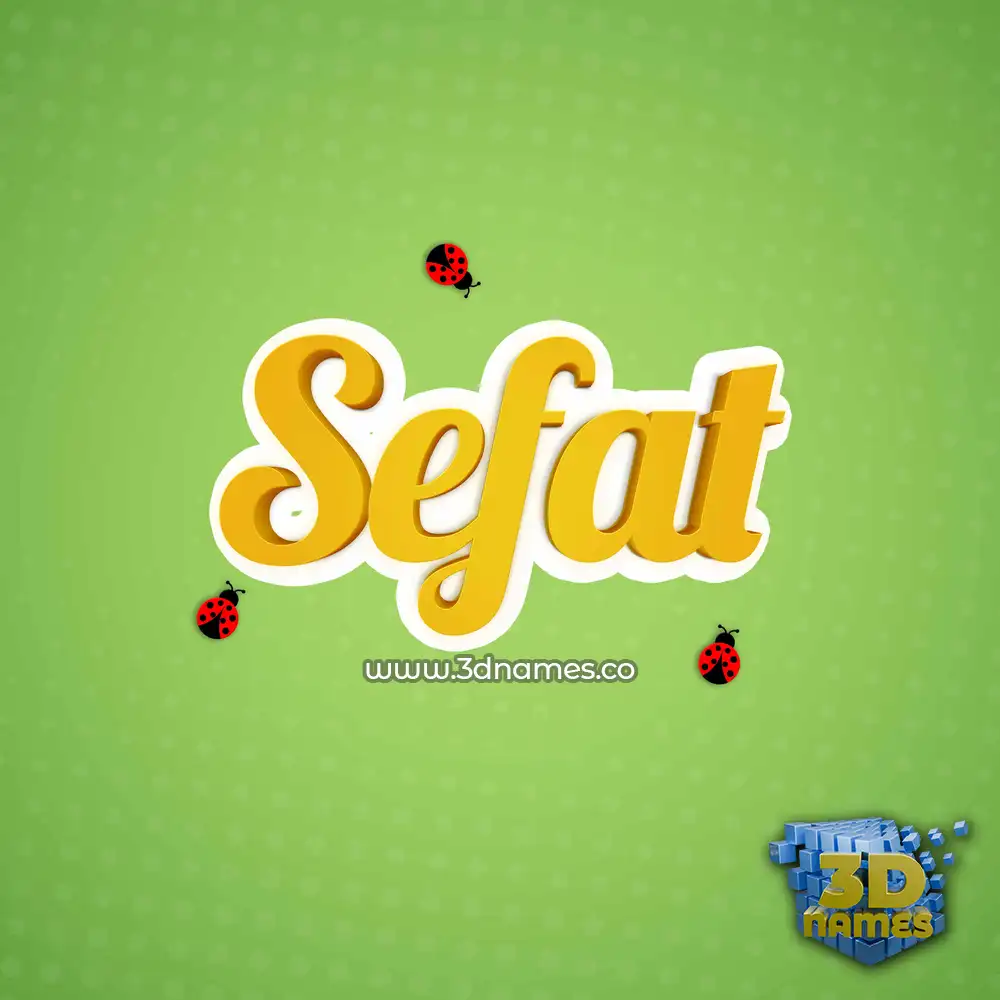 sefat in Ladybugs style - 3D name wallpaper
