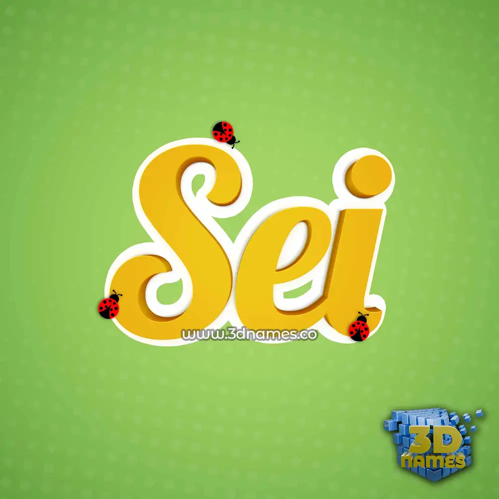 sei in Ladybugs style - 3D name wallpaper