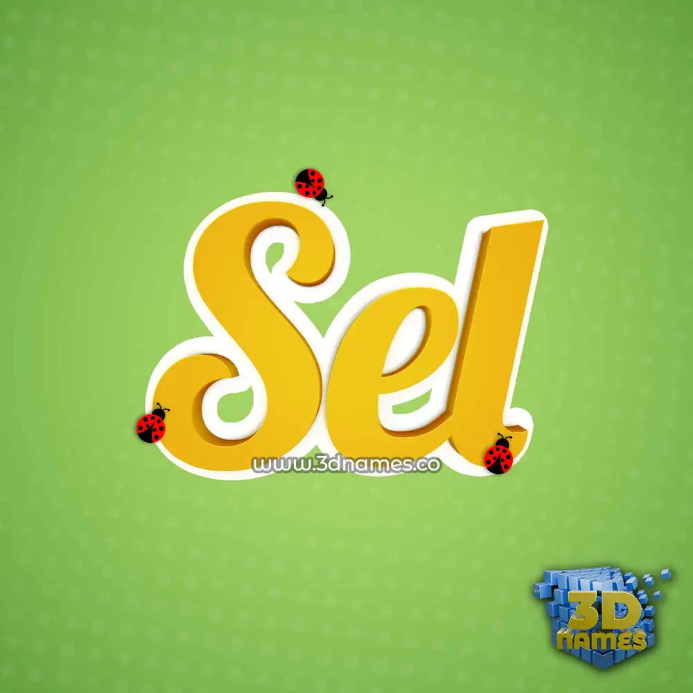 sel in Ladybugs style - 3D name wallpaper