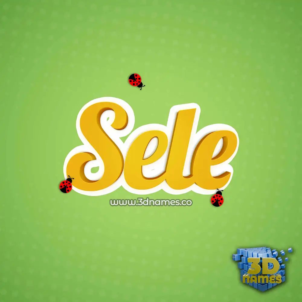 sele in Ladybugs style - 3D name wallpaper