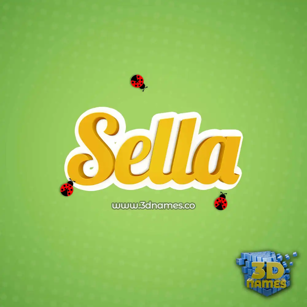 sella in Ladybugs style - 3D name wallpaper