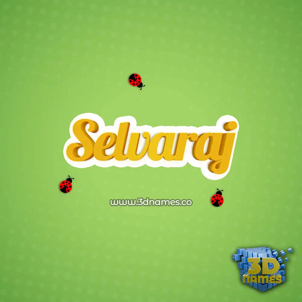selvaraj in Ladybugs style - 3D name wallpaper