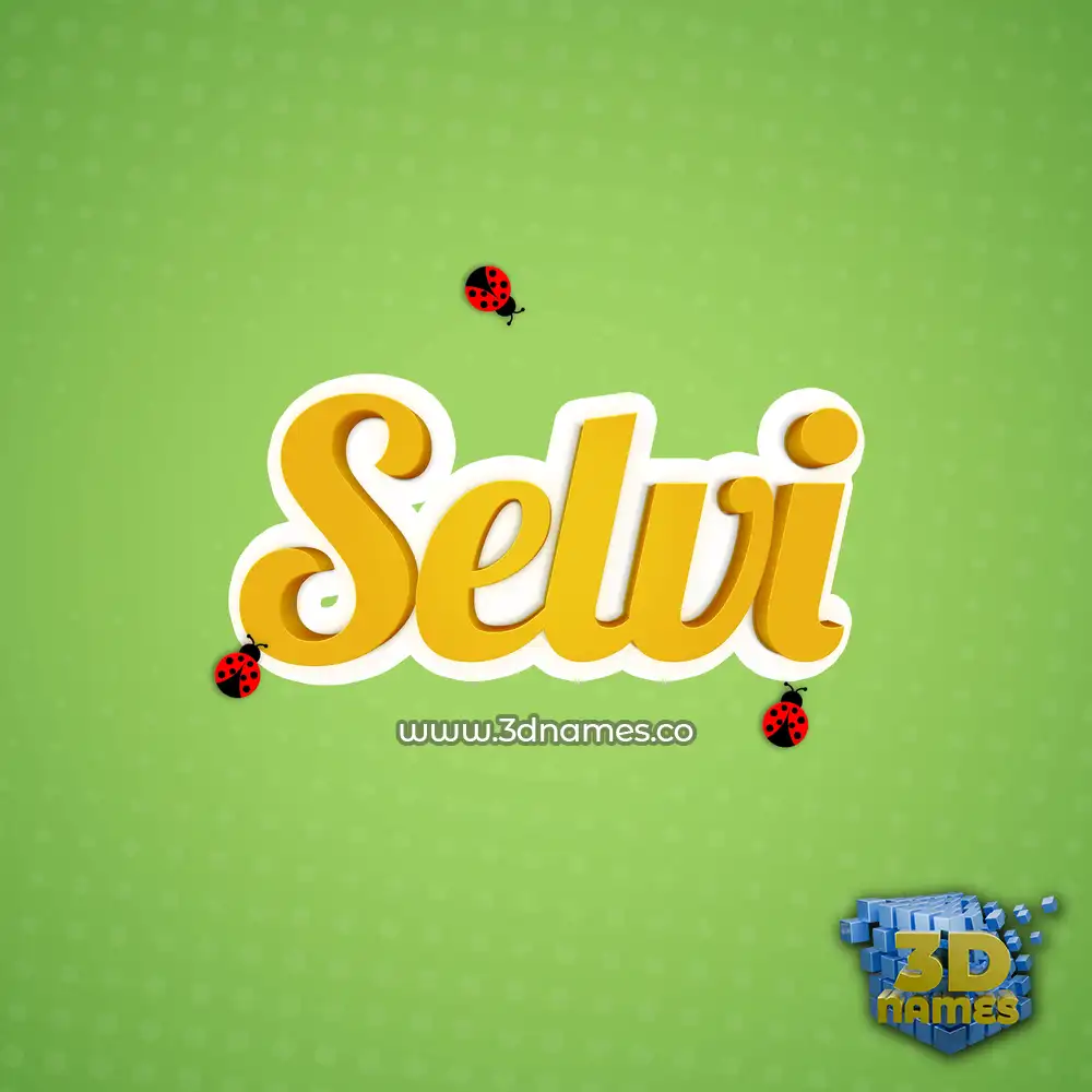 selvi in Ladybugs style - 3D name wallpaper