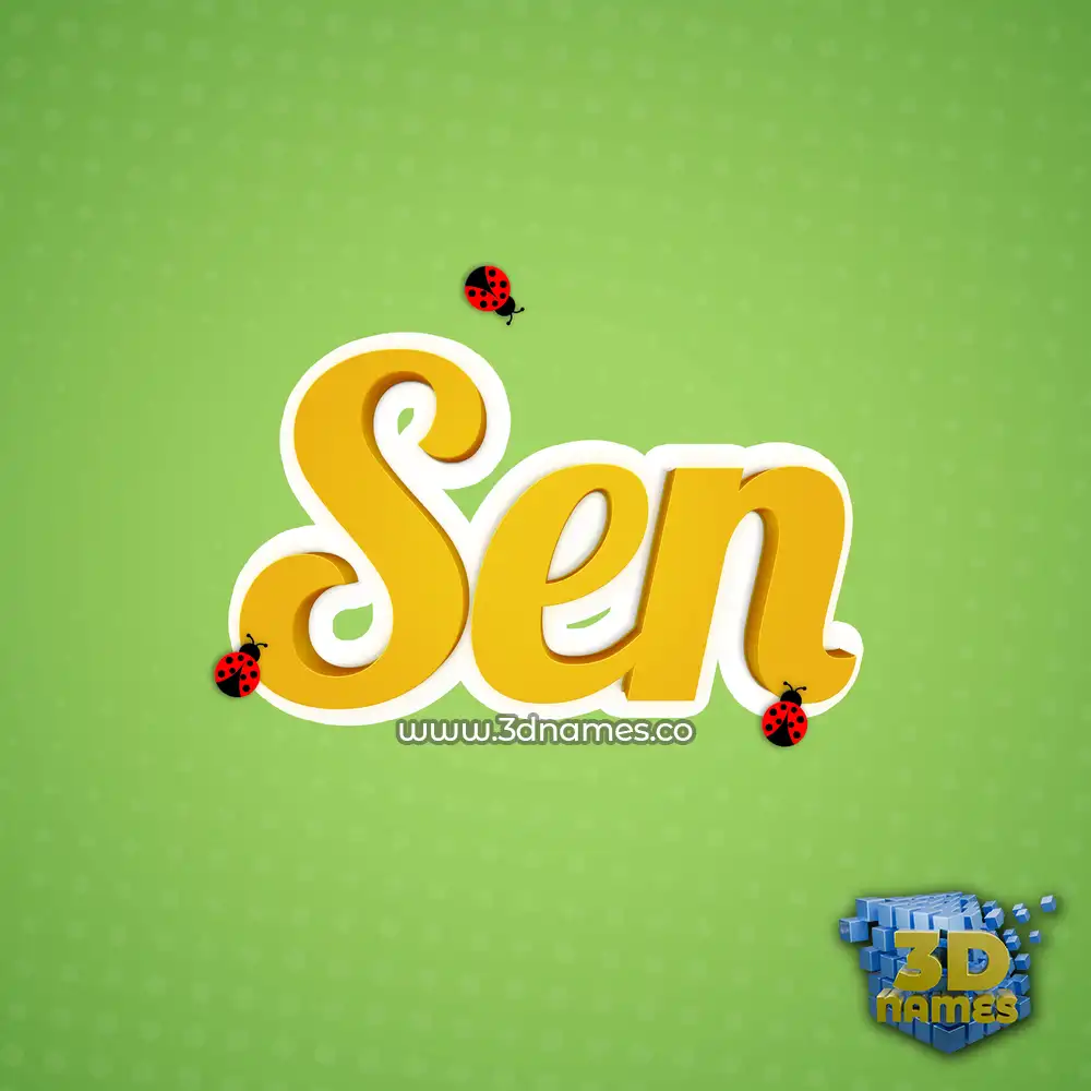 sen in Ladybugs style - 3D name wallpaper