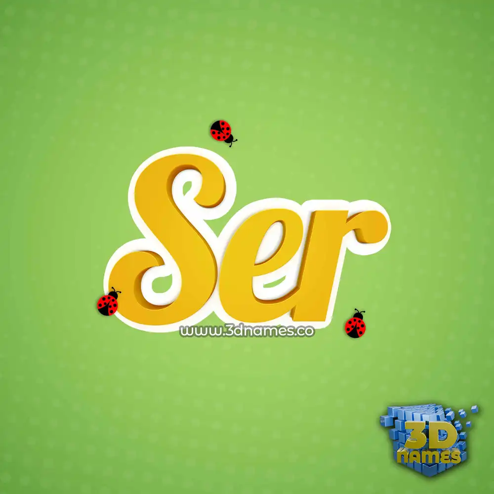 ser in Ladybugs style - 3D name wallpaper