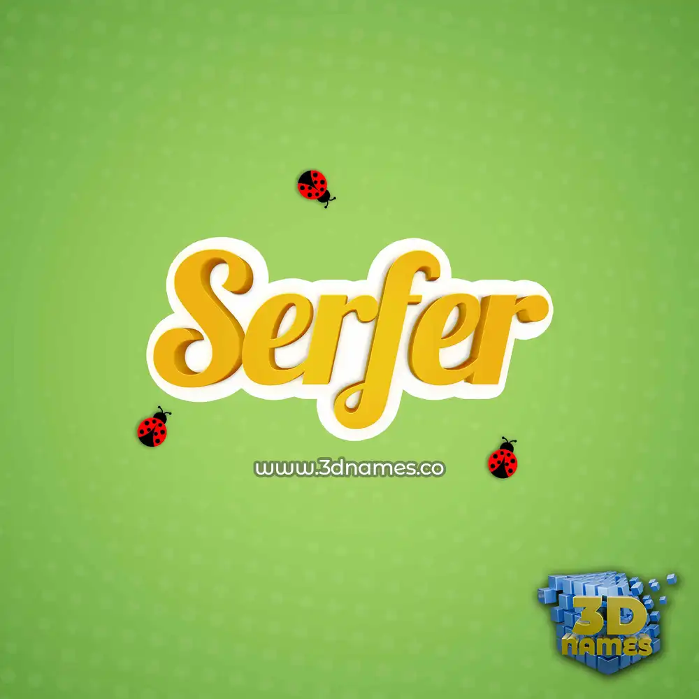 serfer in Ladybugs style - 3D name wallpaper