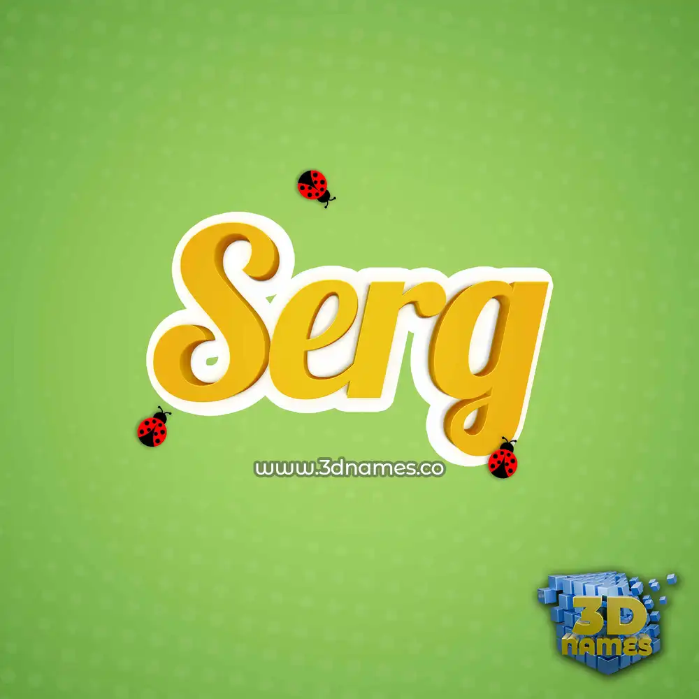 serg in Ladybugs style - 3D name wallpaper