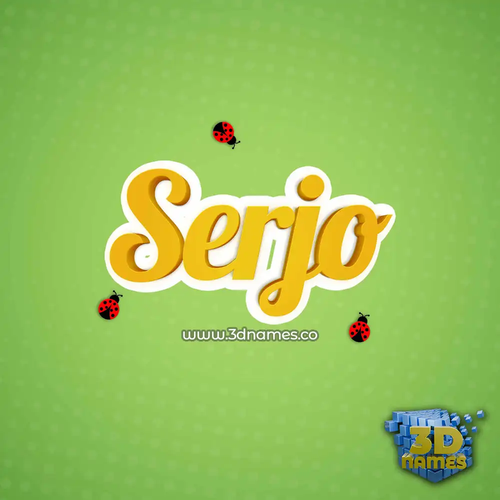 serjo in Ladybugs style - 3D name wallpaper