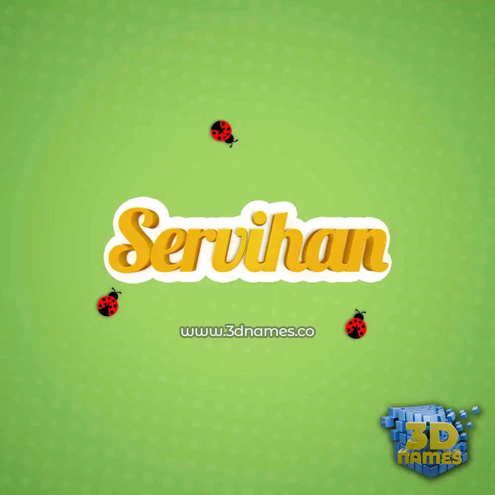 servihan in Ladybugs style - 3D name wallpaper