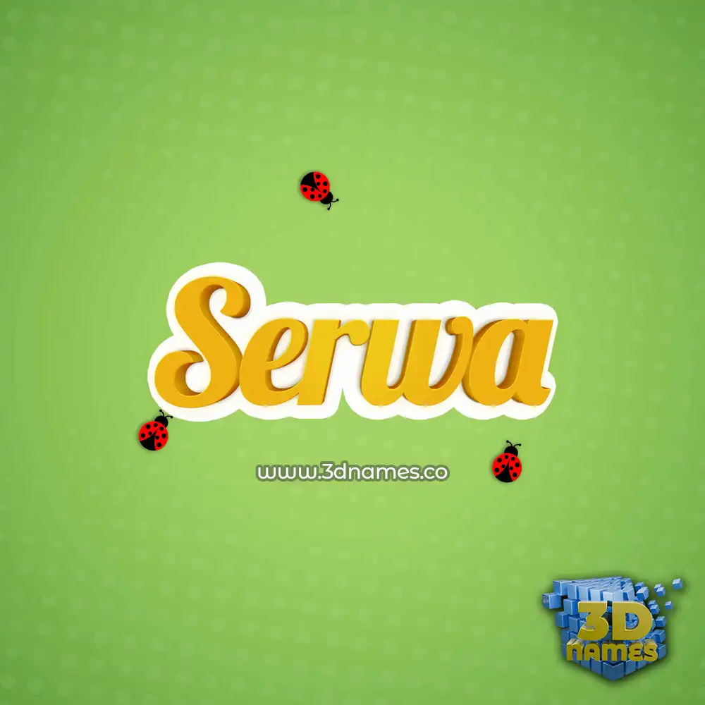 serwa in Ladybugs style - 3D name wallpaper