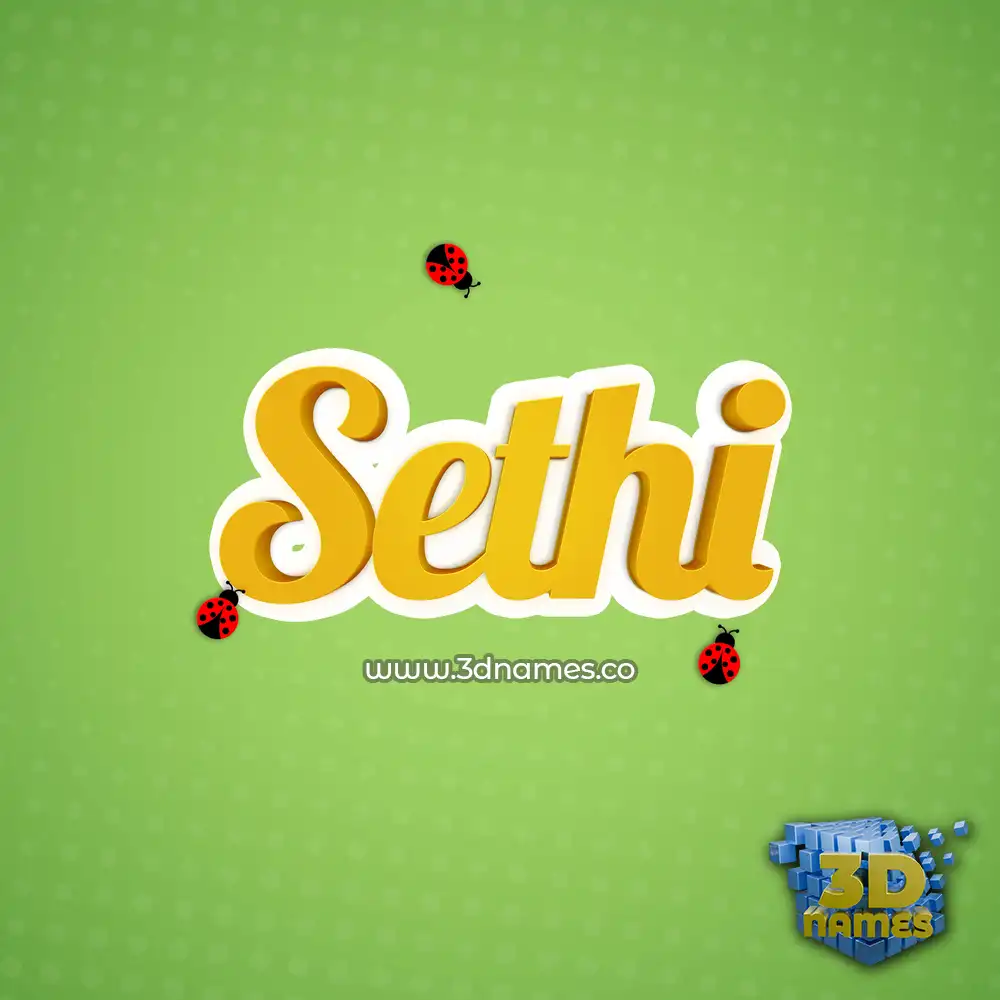sethi in Ladybugs style - 3D name wallpaper
