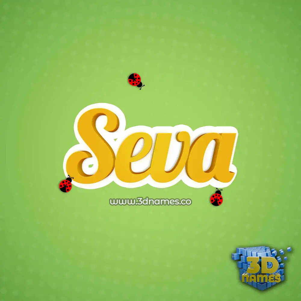 seva in Ladybugs style - 3D name wallpaper