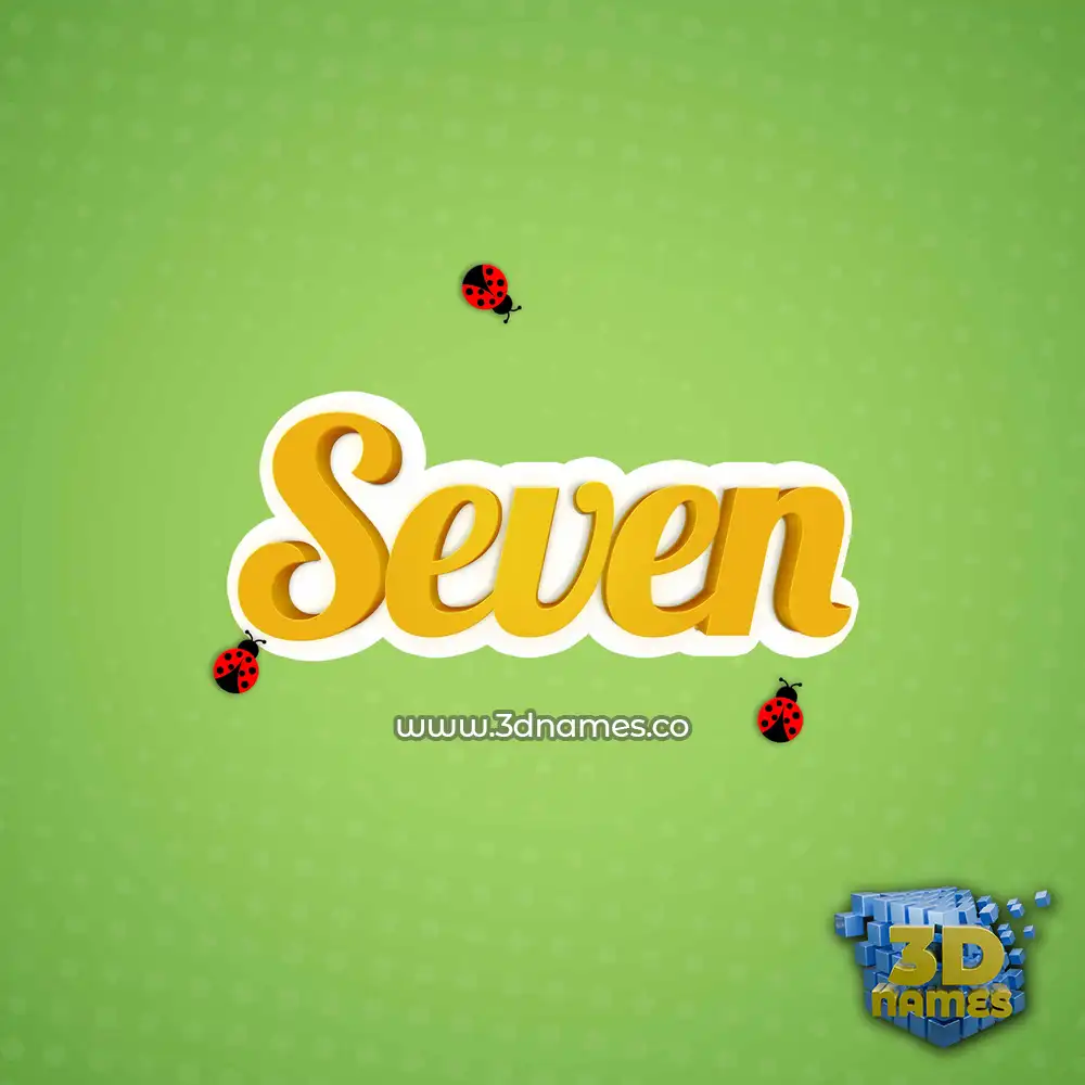 seven in Ladybugs style - 3D name wallpaper