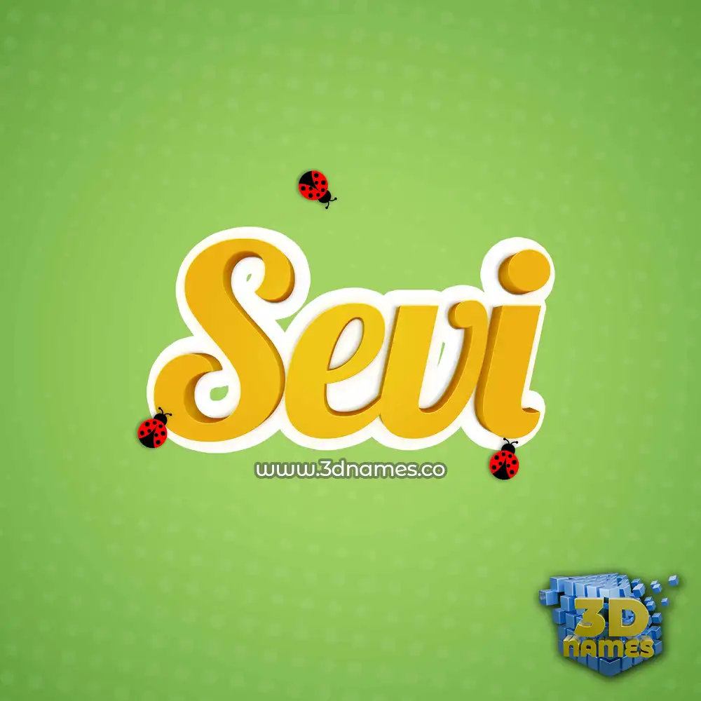sevi in Ladybugs style - 3D name wallpaper
