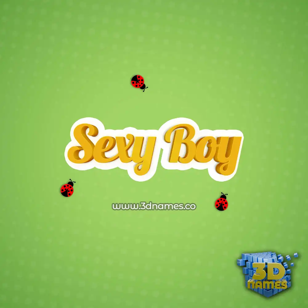 sexy boy in Ladybugs style - 3D name wallpaper