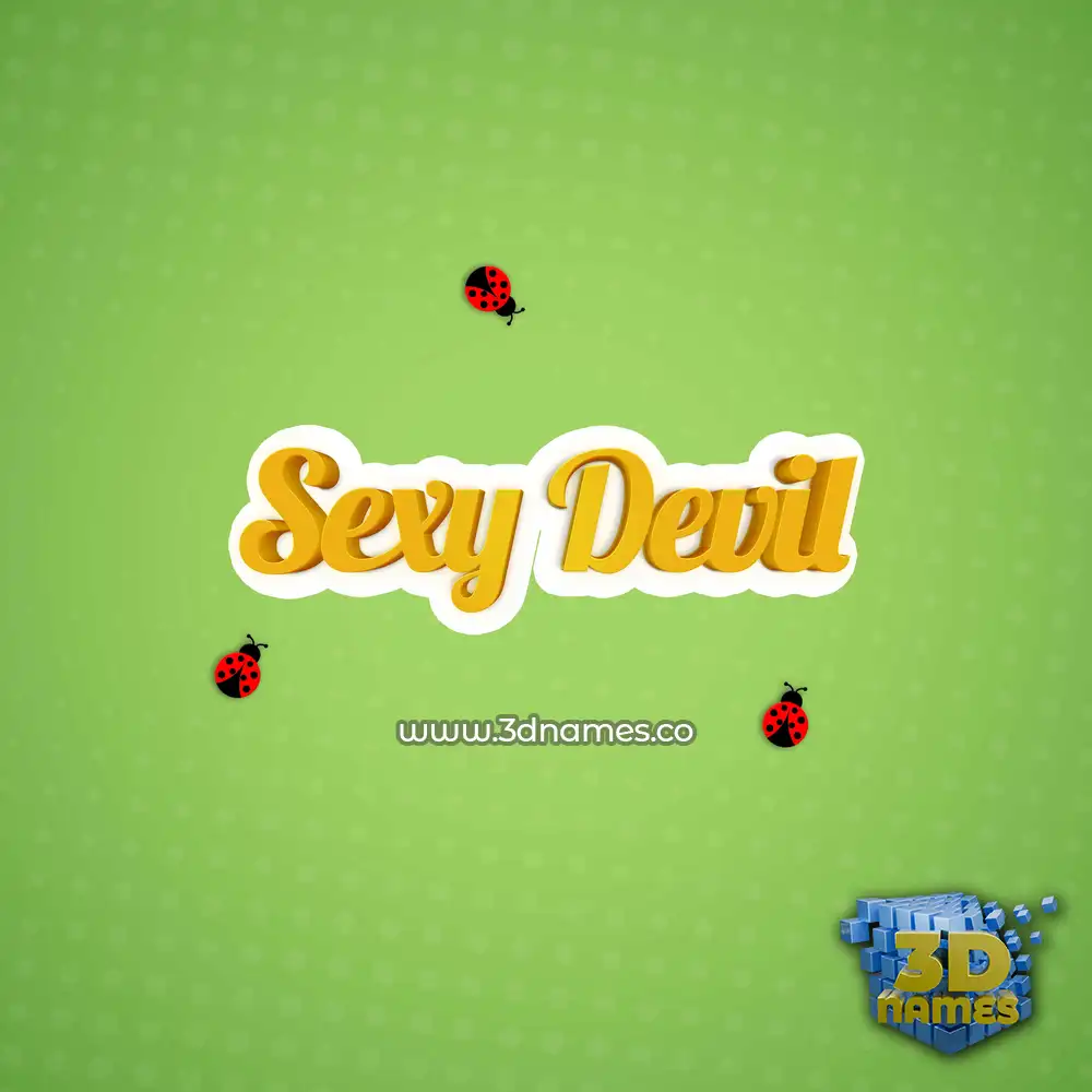 sexy devil in Ladybugs style - 3D name wallpaper