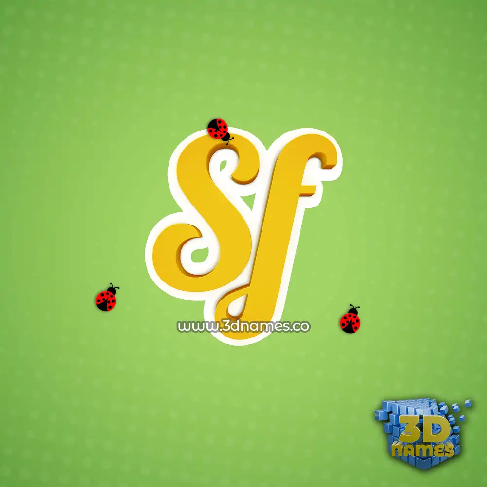 sf in Ladybugs style - 3D name wallpaper