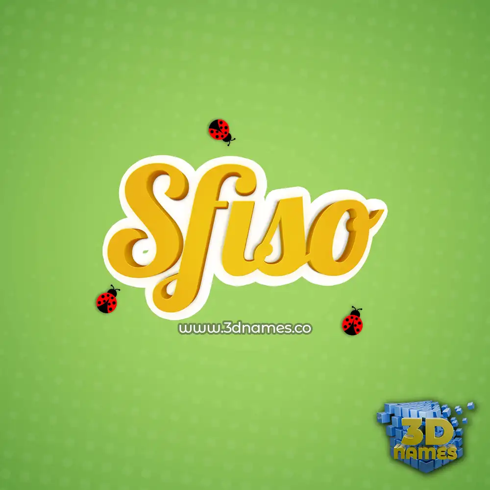 sfiso in Ladybugs style - 3D name wallpaper