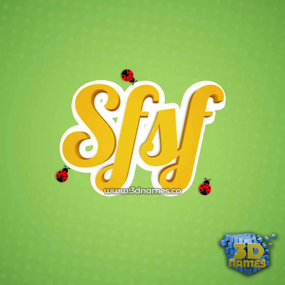 sfsf in Ladybugs style - 3D name wallpaper