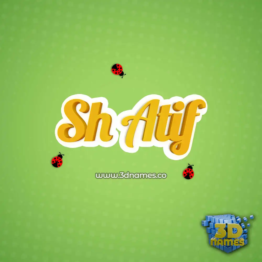 sh atif in Ladybugs style - 3D name wallpaper