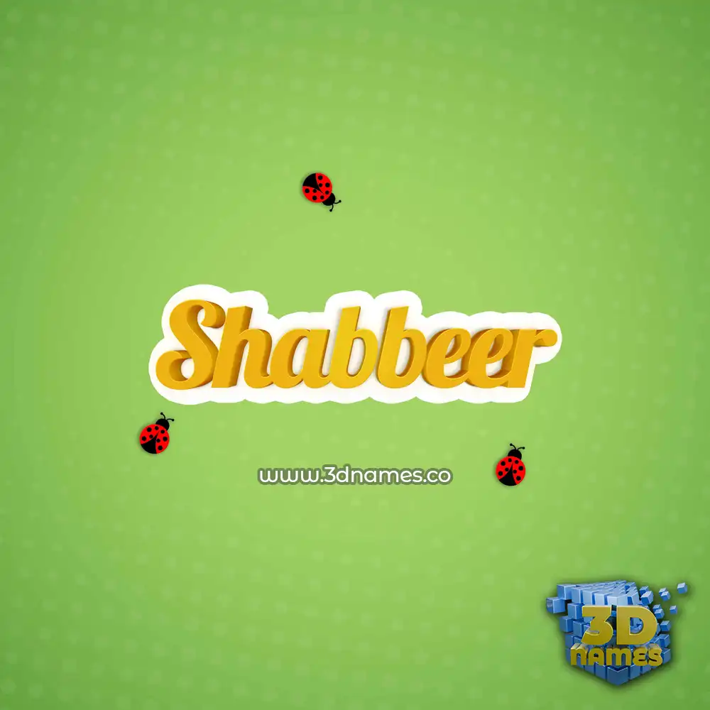 shabbeer in Ladybugs style - 3D name wallpaper