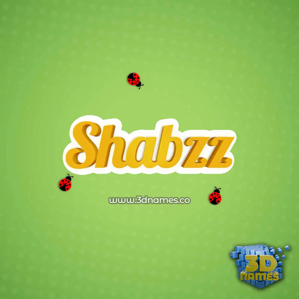 shabzz in Ladybugs style - 3D name wallpaper