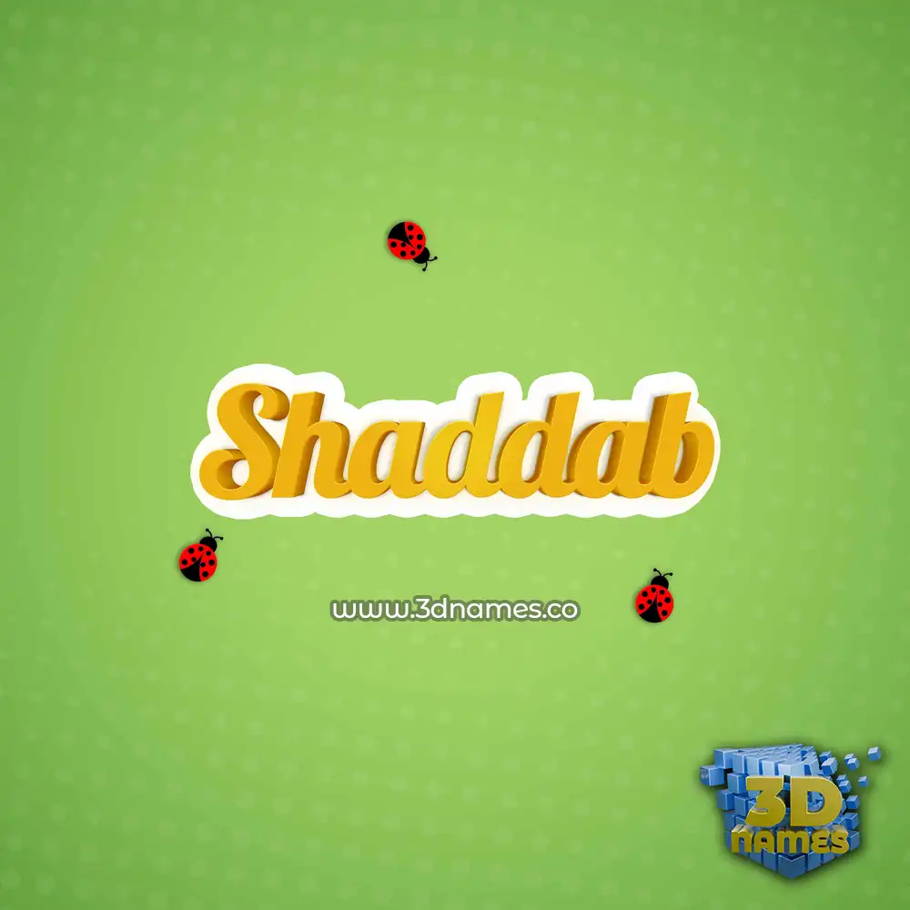 shaddab in Ladybugs style - 3D name wallpaper