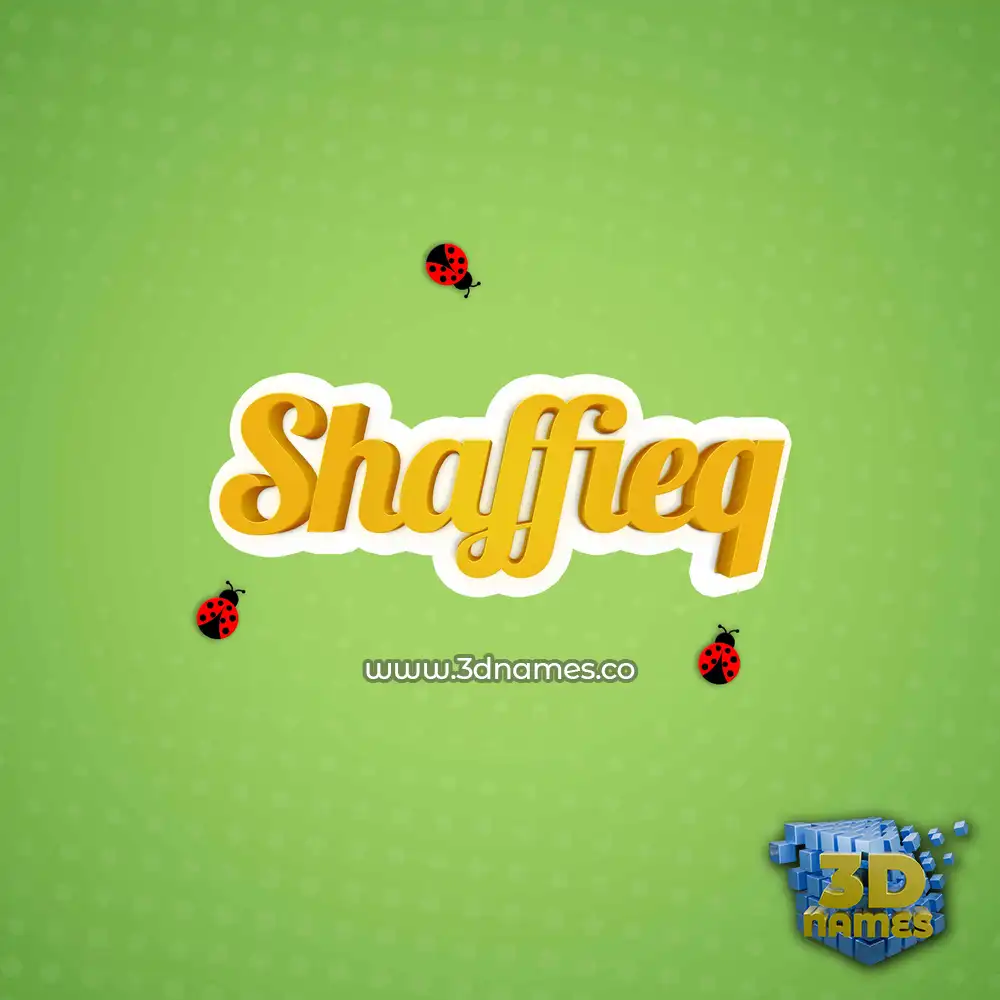 shaffieq in Ladybugs style - 3D name wallpaper