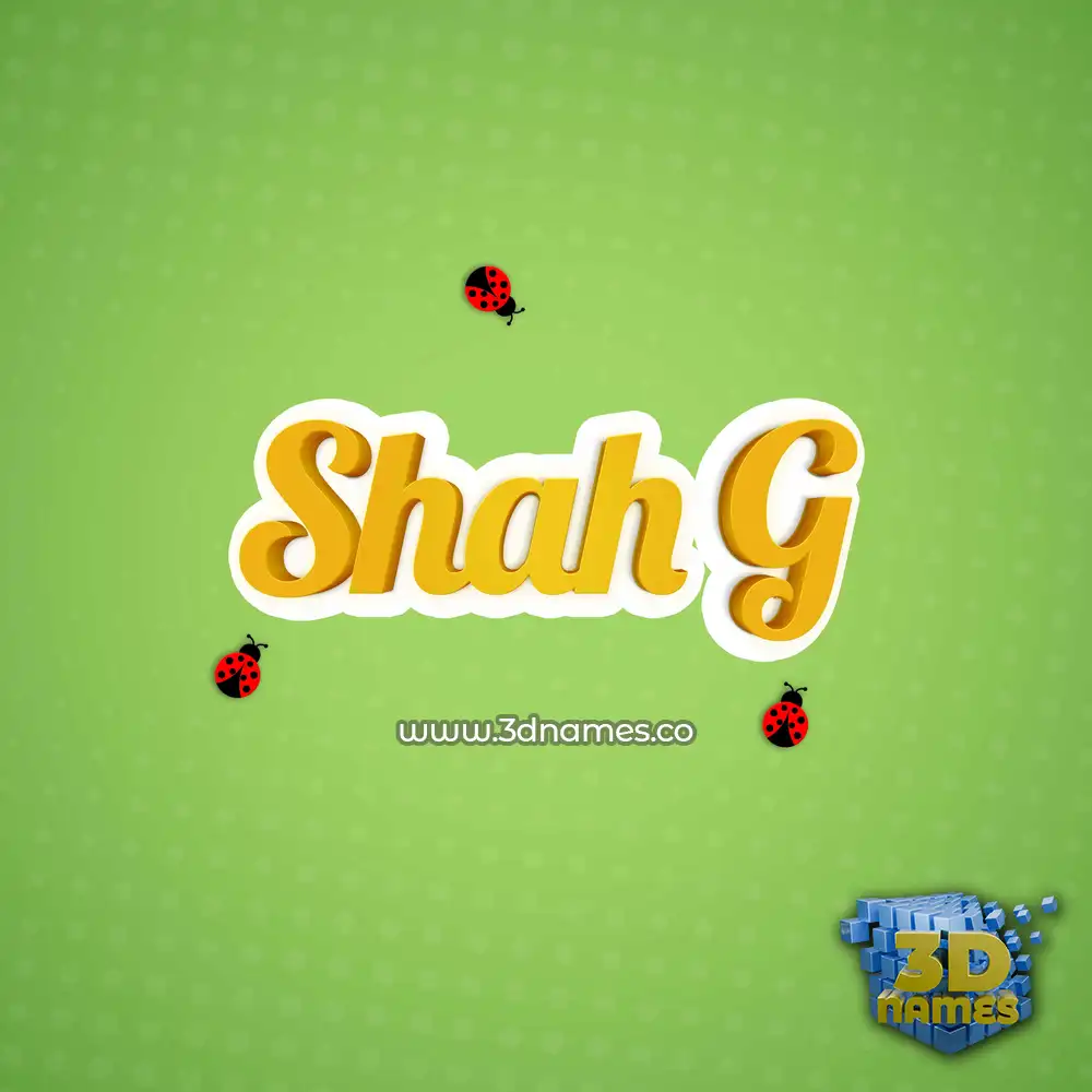 shah g in Ladybugs style - 3D name wallpaper